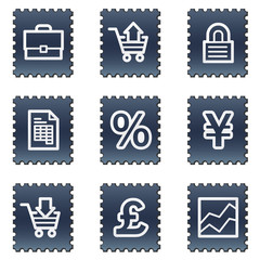 E-business web icons, navy stamp series