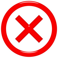 3d rejected or rated X sign