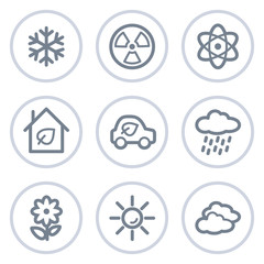 Ecology web icons set 2, white circle series