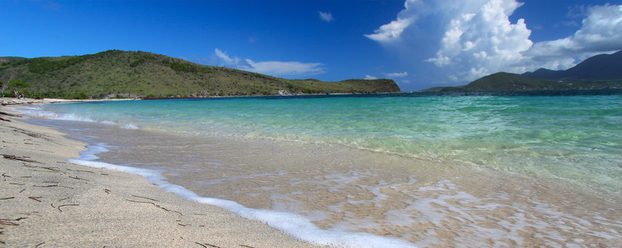 Secluded beach on Saint Kitts