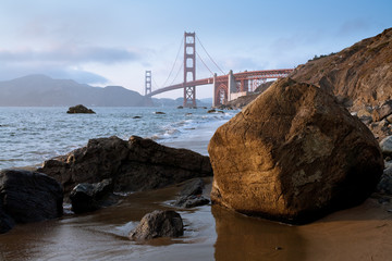 Golden Gate Bridge from Baker Beach in San Francisco.