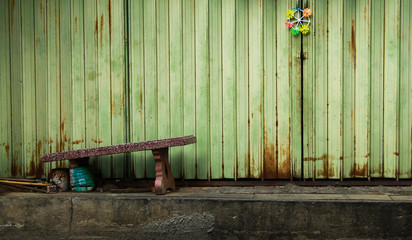 Old door and old chair