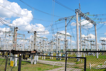 Substation behind a fence
