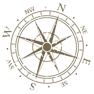 Old fashioned compass rose