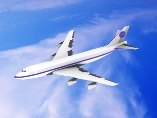 flying jet airplane