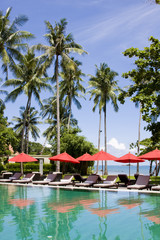 Beautiful tropical beach at island Koh Chang , Thailand.