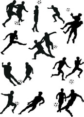 soccer player silhouettes