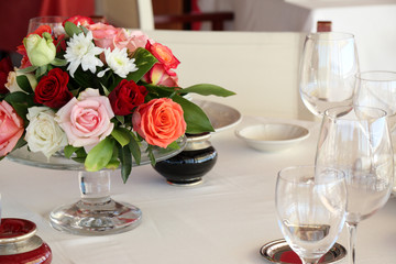 table de fête fleurie