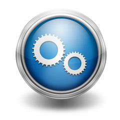 Icono borde metalico engranajes