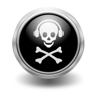 Icono borde metalico musica pirata