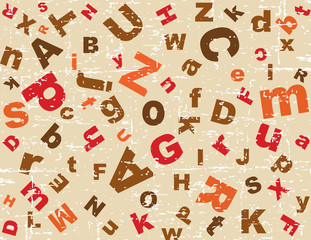 Grunge alphabet background