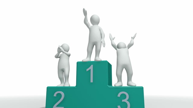 Animation showing a group of 3d-man celebrating