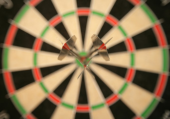 Three darts in bullseye