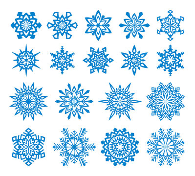 Vector Snowflakes Set 4