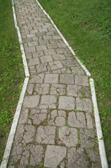 Sidewalk in grass