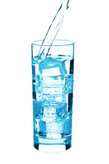 water pouring into glass isolated