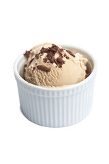 ice cream with chocolate isolated