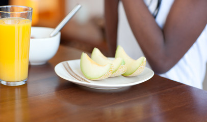 Girl having breakfast