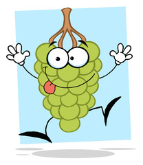 White Grape Cartoon Character
