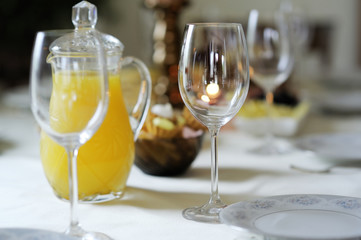 Wine glass on a table