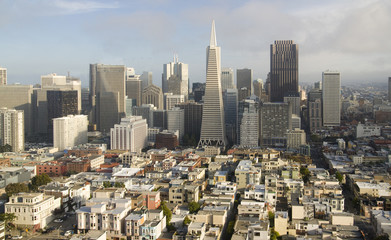 panoramic view of San Francisco down town