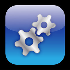 Obraz premium GEARS Web Button (Settings Parameters Options Setup Tools Panel)