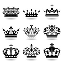 Crown icons set - obrazy, fototapety, plakaty