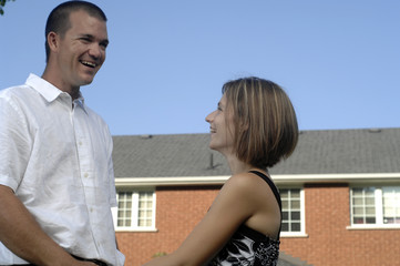 Young happy romantic couple