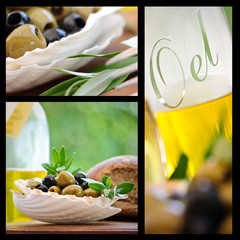 antipasti, öle und kräuter