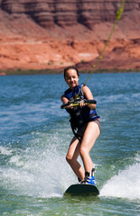 Young Girl wakeboarding at Lake Powell 05