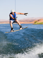 Man wakeboarding at Lake Powell 10
