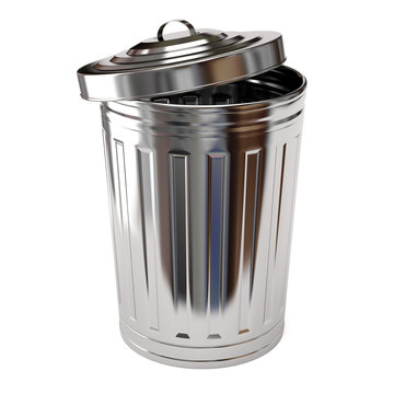 Steel trash can