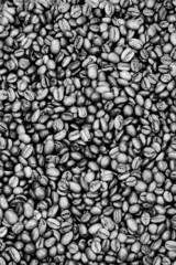 black and white coffee beans