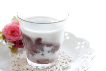 Chinese sweet red bean & milk drink