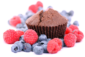 Sweet chocolate muffin