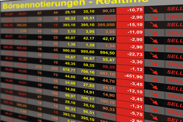Fototapeta premium Börsenkurse fallend
