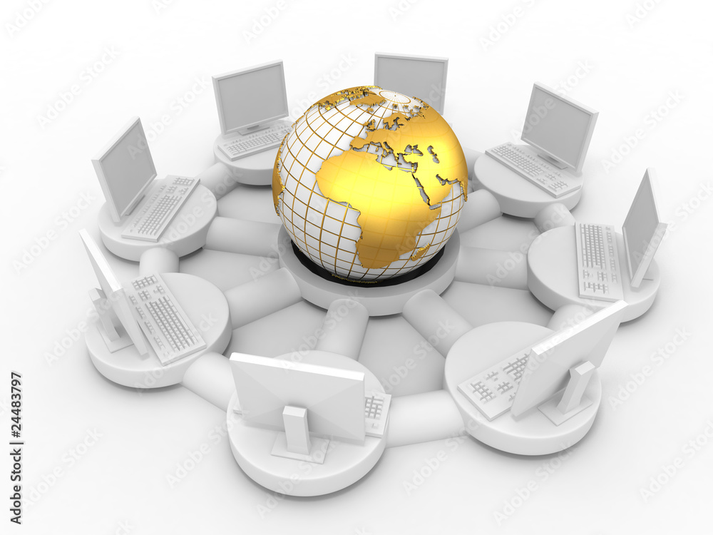 Aufkleber conceptual image of internet