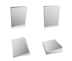Blank gray books