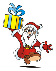Santa with Gift running