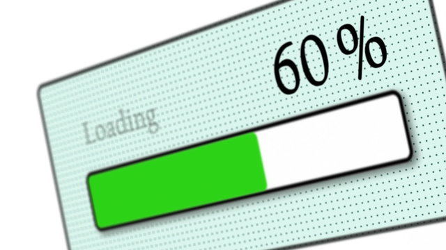 Tilted download bar loading on white background - Technology