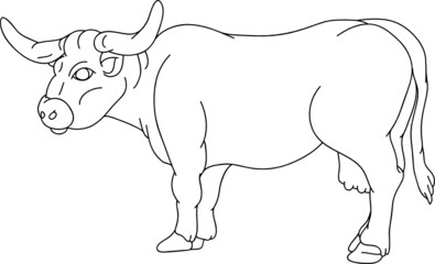vector - big cow standing isolated on background