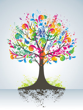 Abstract colorful tree.