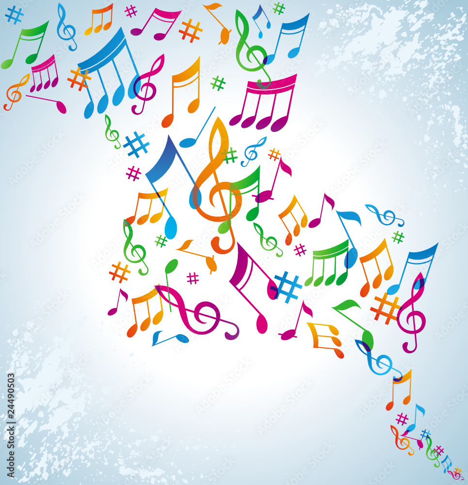 Canvas Prints colorful music background.