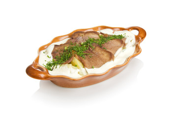 Tongue with white sauce