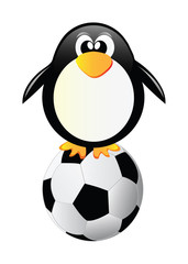 vector penguin with soccer ball