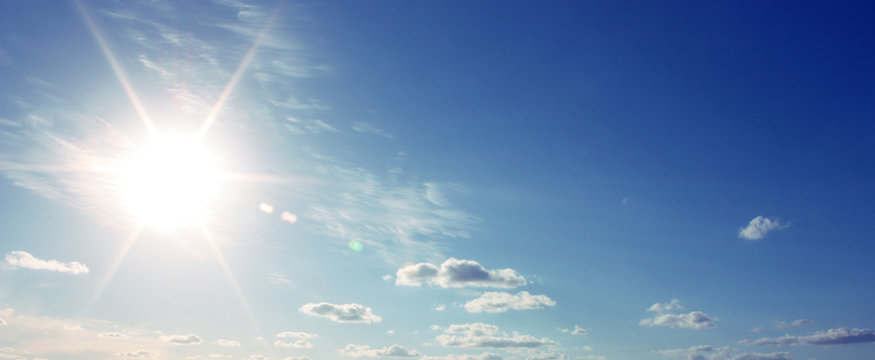Blue sky with sun