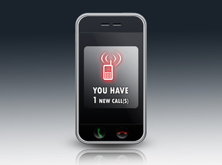 Mobile Device "You have 1 new call"