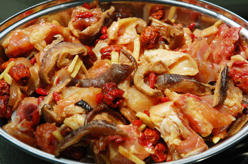 chicken mushroom ready for cooking