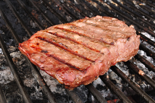 Beef Loin Top Sirloin Steak On The Grill