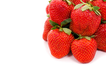 Strawberries isolated over white background, studio shot